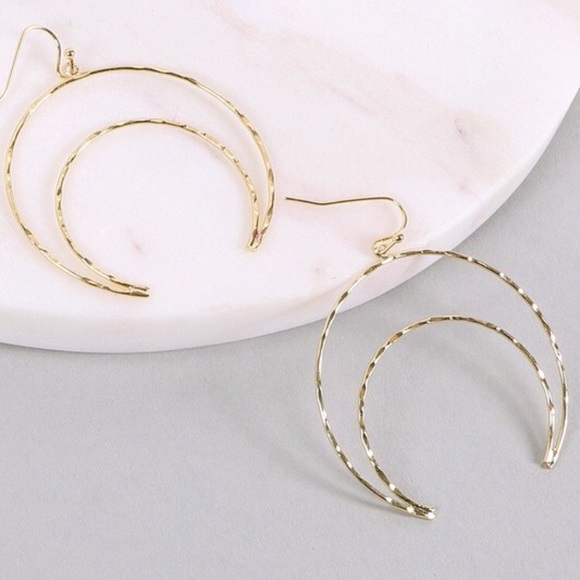 upstyleboutique Jewelry - ❗️Available❗️ Gold Half Moon Dangling Earrings